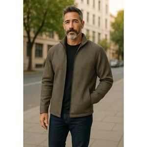 Marcello Sport NWT 945J Scott Bronze Cardigan Sweater Full Zip Size Large